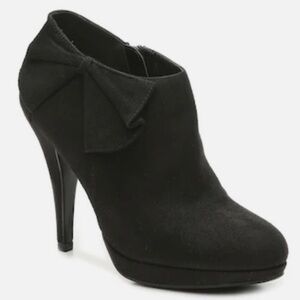 Impo Paula Black Faux Suede Bow Stilettos Booties